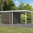 Foto van Karibu tuinhuis met overkapping Jupiter 3.5 - Set B - terragrijs|wit (12374)
