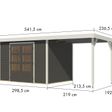 Foto van Karibu tuinhuis met overkapping Jupiter 4 - Set B - terragrijs|wit (12387)