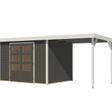 Foto van Karibu tuinhuis met overkapping Jupiter 4 - Set B - terragrijs|wit (12387)