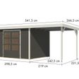Foto van Karibu tuinhuis met overkapping Jupiter 5 - Set B - terragrijs|wit (12409)