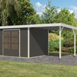 Foto van Karibu tuinhuis met overkapping Jupiter 5 - Set B - terragrijs|wit (12409)