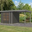 Foto van Karibu tuinhuis met overkapping Jupiter 3 - Set B - terragrijs|grijsaluminium (12360)