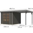 Foto van Karibu tuinhuis met overkapping Jupiter 3.5 - Set B - terragrijs|grijsaluminium (12375)