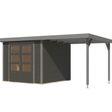 Foto van Karibu tuinhuis met overkapping Jupiter 3.5 - Set B - terragrijs|grijsaluminium (12375)
