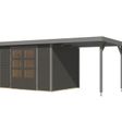 Foto van Karibu tuinhuis met overkapping Jupiter 4 - Set B - terragrijs|grijsaluminium (12388)