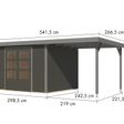 Foto van Karibu tuinhuis met overkapping Jupiter 5 - Set B - terragrijs|grijsaluminium (12410)