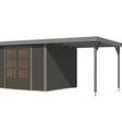 Foto van Karibu tuinhuis met overkapping Jupiter 5 - Set B - terragrijs|grijsaluminium (12410)