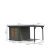 Foto van Karibu tuinhuis met overkapping Jupiter 2 - Set B - terragrijs|antraciet (93428)