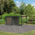 Foto van Karibu tuinhuis met overkapping Jupiter 2 - Set B - terragrijs|antraciet (93428)