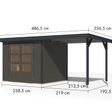 Foto van Karibu tuinhuis met overkapping Jupiter 3 - Set B - terragrijs|antraciet (12361)