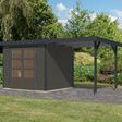 Foto van Karibu tuinhuis met overkapping Jupiter 3 - Set B - terragrijs|antraciet (12361)