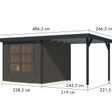 Foto van Karibu tuinhuis met overkapping Jupiter 3.5 - Set B - terragrijs|antraciet (12376)