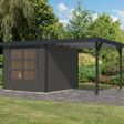 Foto van Karibu tuinhuis met overkapping Jupiter 3.5 - Set B - terragrijs|antraciet (12376)