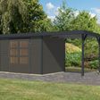 Foto van Karibu tuinhuis met overkapping Jupiter 4 - Set B - terragrijs|antraciet (12389)