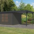 Foto van Karibu tuinhuis met overkapping Jupiter 5 - Set B - terragrijs|antraciet (12411)