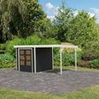Foto van Karibu tuinhuis met overkapping Jupiter 2 - Set C - antraciet|wit (93429)