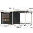 Foto van Karibu tuinhuis met overkapping Jupiter 3 - Set C - antraciet|wit (12362)