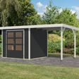 Foto van Karibu tuinhuis met overkapping Jupiter 3 - Set C - antraciet|wit (12362)