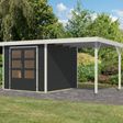 Foto van Karibu tuinhuis met overkapping Jupiter 3.5 - Set C - antraciet|wit (12377)