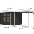 Foto van Karibu tuinhuis met overkapping Jupiter 4 - Set C - antraciet|wit (12393)