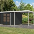 Foto van Karibu tuinhuis met overkapping Jupiter 4 - Set C - antraciet|wit (12393)