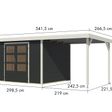 Foto van Karibu tuinhuis met overkapping Jupiter 5 - Set C - antraciet|wit (12412)