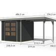 Foto van Karibu tuinhuis met overkapping Jupiter 3 - Set C - antraciet|grijsaluminium (12363)