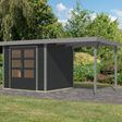 Foto van Karibu tuinhuis met overkapping Jupiter 3 - Set C - antraciet|grijsaluminium (12363)