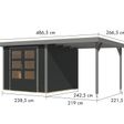 Foto van Karibu tuinhuis met overkapping Jupiter 3.5 - Set C - antraciet|grijsaluminium (12378)
