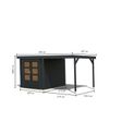 Foto van Karibu tuinhuis met overkapping Jupiter 2 - Set C - antraciet|antraciet (93431)
