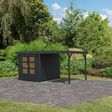 Foto van Karibu tuinhuis met overkapping Jupiter 2 - Set C - antraciet|antraciet (93431)