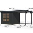 Foto van Karibu tuinhuis met overkapping Jupiter 3 - Set C - antraciet|antraciet (12364)