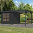 Foto van Karibu tuinhuis met overkapping Jupiter 3 - Set C - antraciet|antraciet (12364)