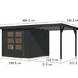 Foto van Karibu tuinhuis met overkapping Jupiter 3.5 - Set C - antraciet|antraciet (12379)