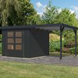 Foto van Karibu tuinhuis met overkapping Jupiter 3.5 - Set C - antraciet|antraciet (12379)