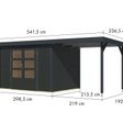 Foto van Karibu tuinhuis met overkapping Jupiter 4 - Set C - antraciet|antraciet (12399)