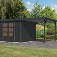 Foto van Karibu tuinhuis met overkapping Jupiter 5 - Set C - antraciet|antraciet (12414)