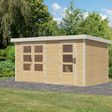 Foto van Karibu tuinhuis Merkur - Set A - vuren|wit (12489)