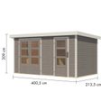Foto van Karibu tuinhuis Merkur - Set D - watergrijs|wit (12498)