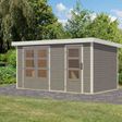 Foto van Karibu tuinhuis Merkur - Set D - watergrijs|wit (12498)