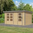 Foto van Karibu tuinhuis Merkur - Set A - vuren|grijsaluminium (12490)