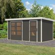 Foto van Karibu tuinhuis Merkur - Set B - terragrijs|wit (12492)
