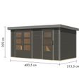 Foto van Karibu tuinhuis Merkur - Set B - terragrijs|grijsaluminium (12493)