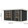 Foto van Karibu tuinhuis Merkur - Set C - antraciet|wit (12495)