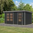 Foto van Karibu tuinhuis Merkur - Set C - antraciet|grijsaluminium (12496)