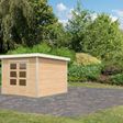 Foto van Karibu tuinhuis Pluto 6 - Set A - vuren|wit (97889)