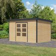 Foto van Karibu tuinhuis Pluto 7 - Set A - vuren|antraciet (12441)