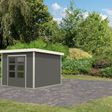 Foto van Karibu tuinhuis Pluto 6 - Set B - terragrijs|wit (97894)
