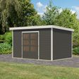 Foto van Karibu tuinhuis Pluto 7 - Set B - terragrijs|wit (12442)