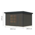 Foto van Karibu tuinhuis Pluto 7 - Set B - terragrijs|antraciet (12444)